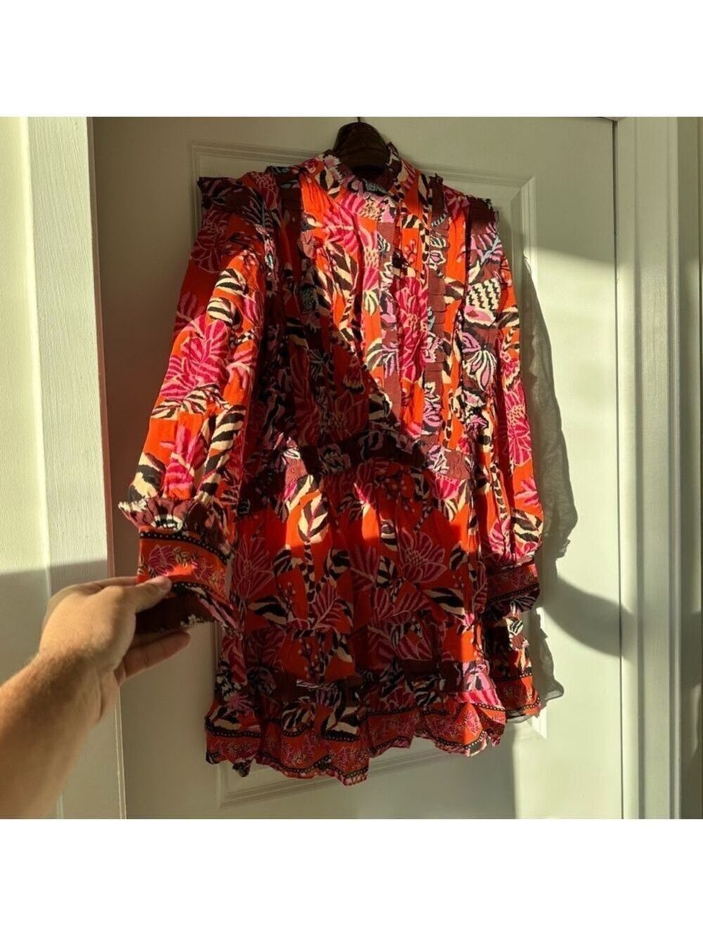Farm Rio Mixed Floral Ruffle Mini Dress - Picture 3 of 12